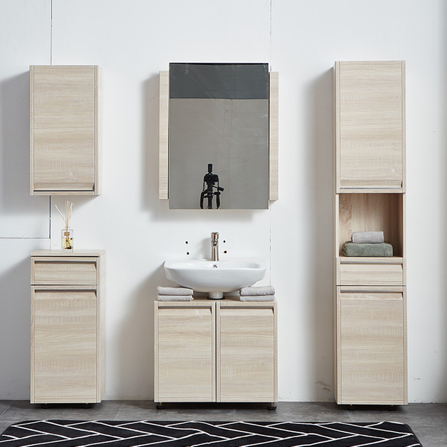 Solid Wood Bathroom Cabinet Combination